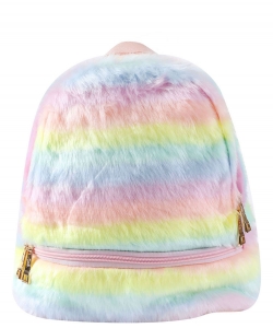 Faux Fur Rainbow Backpack BA320028